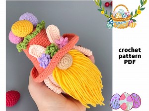 Easter Gnome Crochet Pattern PDF | Amigurumi Bunny Gnome With Easter Eggs | Spring Decor | Easy Crochet Gnome Pattern | Spring Gnome Pattern - Etsy