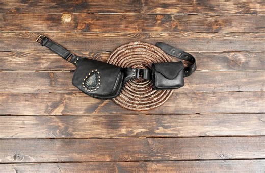 Handmade Leather Festival Belt Bag: Steampunk Cosplay Utility Pouch - Etsy