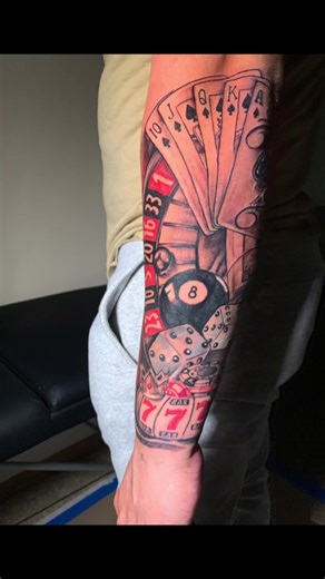 Casino Tattoo Designs with Poker Cards and Dice