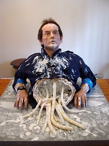 Life-Sized Silicone Model of Lance Henriksen as a Mangled Version of Bishop From the Classic Sci-Fi Film 'Aliens'