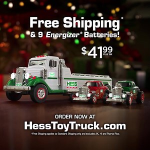 1.5K views · 282 reactions |  The Hess Truck’s back and it’s better than ever! The 2022 Hess Flatbed Truck with Hot Rods is here! Exclusively at HessToyTruck.com with FREE standard shipping and 9 Energizer® batteries included! | Hess Toy Truck | Facebook