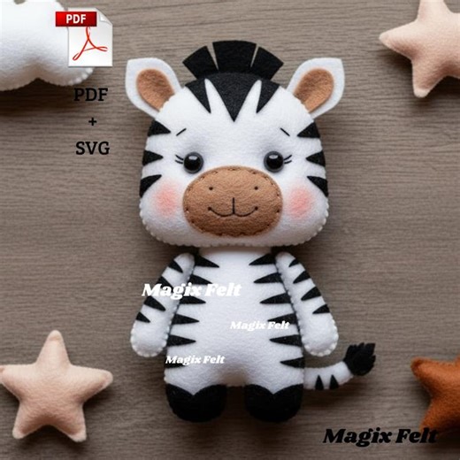 Safari Zebra – Handmade Felt Jungle Nursery Decor & Baby Toy - Etsy