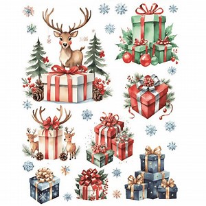 Weihnachtsgeschenk Boxen Transfer für Möbel | DIY Kraftpapier | Wasserschiebefolie-Abziehbild - Etsy.de