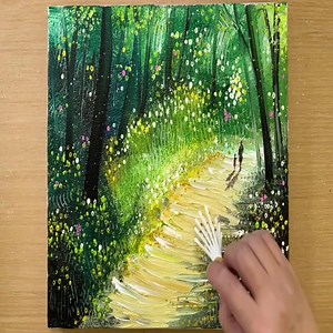 6.8K views · 181 reactions | How to Draw a Forest for Beginners / MAY Art | Acrylic Painting Techniques | Facebook