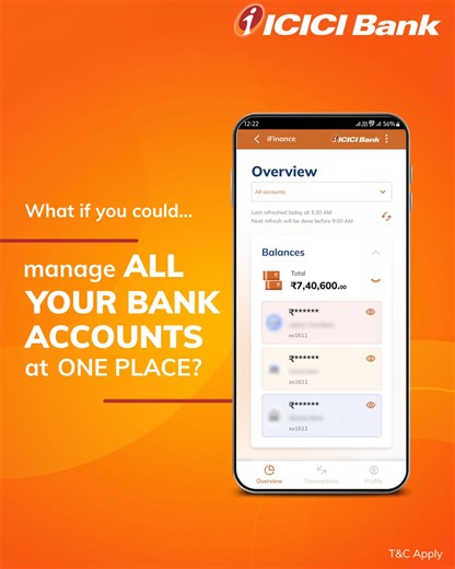Multiple bank accounts, many transactions, one platform! iFinance on iMobile lets you manage all your other bank accounts seamlessly without any worries. ✅ Track inflows & outflows easily ✅ Check top spending categories ✅ View all transactions ✅ Download statements instantly Download iMobile and explore iFinance now. #ICICIBank #iMobile #iFinance #FinancialFreedom | ICICI Bank