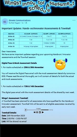 Wings1 Innovator Assessment Schedule 💌 #tcs #wings1 #assessment #innovator