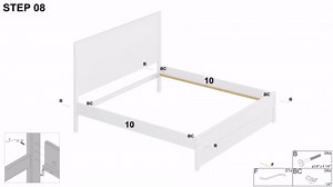 Camaflexi Hampton Solid Wood Rustic Bed Frame with Headboard - Wood Slat Supports - Queen Size - Dritfwood Finish