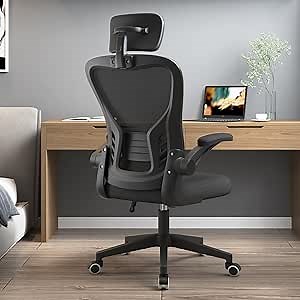 Ergonomic Office Chair, Home Office Swivel Task Chair with Adjustable Height, Headrest，Lumbar Support and Backrest 90-125 Adjustable Computer Executive Desk Chair，Black