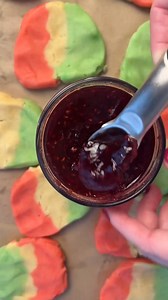 Rainbow cookie flavor 🤝 sugar cookie form Almond sugar cookie dough is filled with raspberry preserves and topped with semisweet chips to c | The Polish Mom