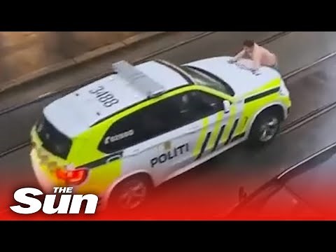 Knifeman rammed down by police car in Oslo, Norway