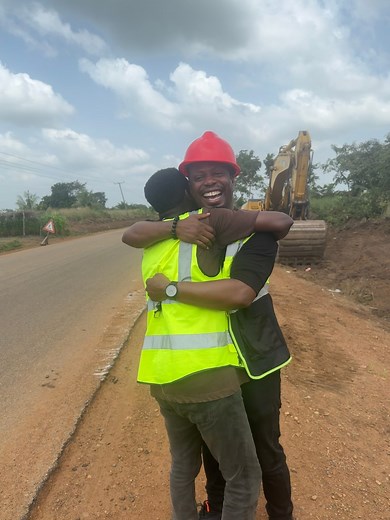 52K views · 2.8K reactions | He was damn surprised to see me flesh and blood in his turf. He stood dumbfounded for over a minute before he could utter a word. He was watching me as if I had just fallen from heaven. This is how what we do affect people who far and near to us. His name is Simon and he is a pleasant gentleman. He is one of the excavator operators working on the Ziope road construction. | Arnold Mensah Elavanyo | Facebook