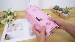Mini Locker with Lock and Key, Rustproof Metal Small Locker, Portable Mini Locker Cabinet, Practical Desktop Storage Organizer with Compartments, Mini Storage Locker for Desktop Girls Boys