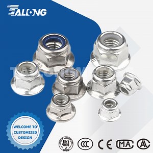[Hot Item] M3 M4 M5 M6 M8 M10 M12 Metric Galvanized Hex Insert 18-8 Stainless Steel Hex Nylon Lock Flange Nut Self-Locking Nuts