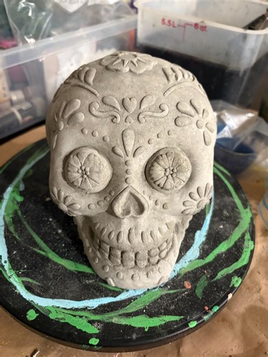 Handcrafted Concrete Sugar Skull Decor - Etsy