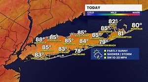 Warm and humid with a passing shower or thunderstorm through Thursday