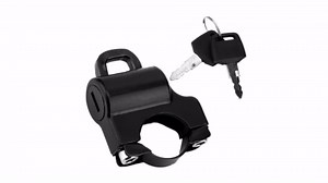 Helmet Lock, 22mm Handlebars Universal Motorcycle Helmet Security Lock Padlock with 2 Keys (Black)
