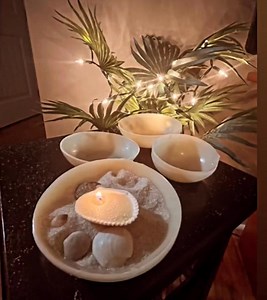 Wax and Sand Meditation Bowl With Shell Candle - Etsy