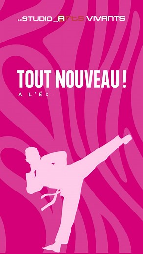 TOUT NOUVEAU ! À L’ÉCOLE DU STUDIO ! 📢 Vous le savez déjà, dorénavant, L’École du Studio propose LES ARTS MARTIAUX pour votre plus grande satisfaction.L’arrivée de cette nouvelle discipline artistique palpitante au sein de notre école d’art inclut le Taekwondo pour les enfants et ados de 7 à 14 ans ainsi que la Self-Défense pour les ados et adultes ! Les inscriptions 2023-2024 sont déjà ouvertes et pour tester gratuitement des activités en ARTS MARTIAUX, nous vous invitons chaleureusement à nos