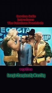 Gordon Solie introduces The Fabulous Freebirds to Georgia Championship Wrestling in 1980. #gordonsolie #thefabulousfreebirds #1980 #georgiachampionshipwrestling #turnerbroadcastingsystem | classicvintageprowrestling
