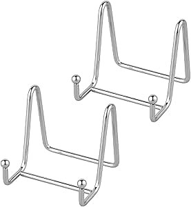 Plate Display Stand Picture Easel - Metal Plate Stands | Holder Display Pictures Frame | Photo|Decorative Plate |Dish | Tabletop Art-3inch-Sliver