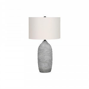 Monarch 27" Resin Table Lamp with Round Finial in Gray and Ivory