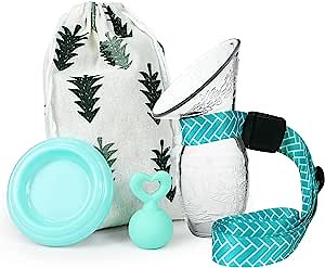 Bumblebee Manual Breast Pump with Breastfeeding Milk Saver Stopper& Lid in Gift Box Food Grade Silicone BPA PVC and Phthalate Free 3.04oz/90ml