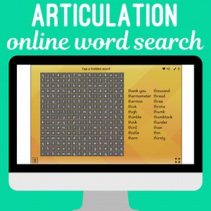 Digital Word Search Online Games for Speech Therapy