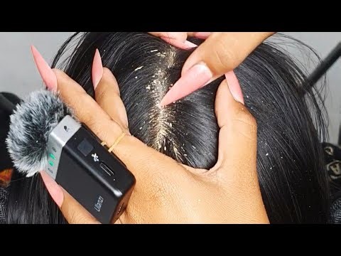 No Talk ASMR Scalp Check Tingly Long Hair + Long Nail Scratches #003