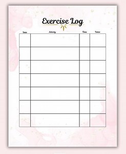 Printable & Digital Exercise Log | Fitness Journal Tracker | Workout Planner | Health and Wellness Log - Etsy UK