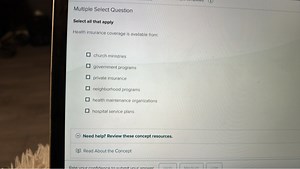 Multiple Select QuestionSelect all that applyHealth insurance... | Filo