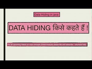 Data Hiding in oops