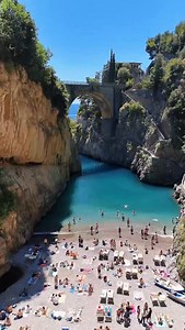 Italy  Benvenuti a tutti! on Instagram: "A deep narrow gorge enveloped by the limestone rock of the Amalfi Coast that funnels into the Tyrrhenian Sea, this is Fiordo di Furore … 殺☀️ Fiordo di Furore, Amalfi Coast, Italy  @italy Follow @italy "