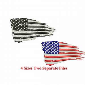USA Distressed Flag Machine Embroidery Design | One Color & Full Color - Etsy