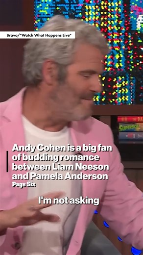 Page Six on Instagram: "Andy Cohen gives his stamp of approval of Liam Neeson and Pamela Anderson's rumored relationship. 😉"