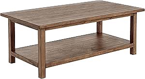 Coaster Home Furnishings Payne Wood Coffee Table with Shelf Distressed Brown