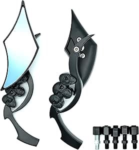 Motorcycle Rear View Mirrors Compatible with Davidson Sportster, Scooter, Moped, Street Bike, Dirt Bike, Touring, Cruiser, Chopper-Black