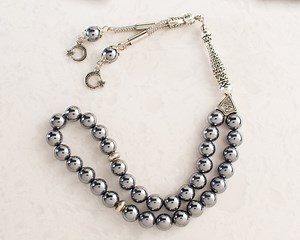 REAL Hematite Islamic Prayer Beads, Natural Stone 33 Beads, Tasbih, Misbaha, Tasbeeh, Rosary, Sibha, Tasbih 33, Tasbih Personalized 8mm - Etsy