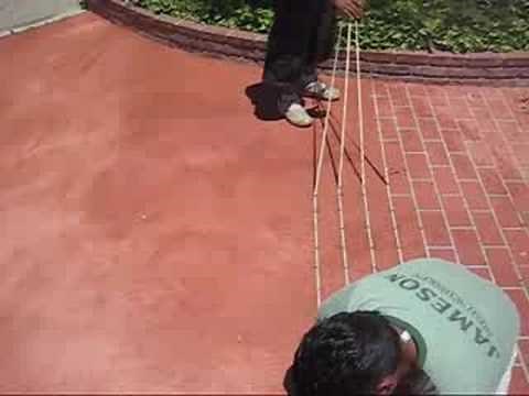 concrete overlay brick stencil work by "Stamp My Concrete.com" (Before and after) Must see