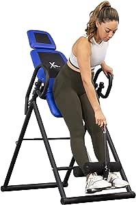 XtremepowerUS Premium Gravity Inversion Therapy Table Back Pain Relief Heavy Duty Adjustable PU Leather Padded Cushion