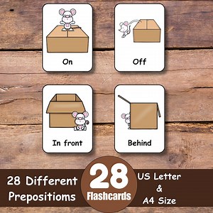 28 Cute Mouse Prepositions Flashcards, High Quality, Speech Therapy, Kindergarten, Language Development, Homeschooling, Montessori, PDF - Etsy UK