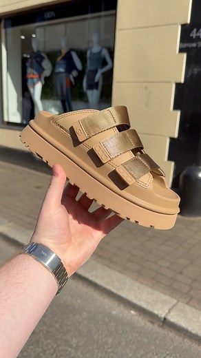 Women’s UGG Goldenglow Slides Visit ODs Designer Clothing, an official stockist, to pick up a pair of UGGs today! #odsdesignerclothing #ods #sthelens #Liverpool #newarrivals #womensfashion #ugg #uggboots #slides #womenswear #holiday #summer #goldenglow | OD's Designer Clothing
