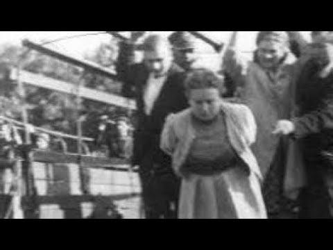 Execution of Wanda Klaff most intelligent Nazi SS Stutthof camp guard push from truck ww2
