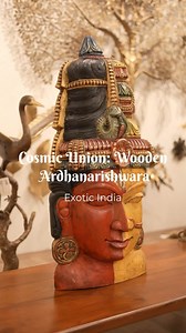 Life and death, stillness and motion — Ardhanarishwara holds opposites in unity, this wood carving becomes a hand-painted blessing for sacred interiors. Item Code: DDO651 Specification: Wood Carving Height: 36 inch Width: 18 inch Depth: 9 inch 🏬 Exotic India Home Decor Store: 71, 22, Kirti Nagar Main Rd, Delhi 110015 . . 📞 9311908212 #exoticindiaart #Ardhanarishwara #adishakti #shivshakti #woodcarving #handpainted #statues #shiv #parvati | Exotic India