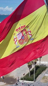 Beautiful Spanish Flag in Valencia Comunidad Valenciana in Spain. Beauty Scene.