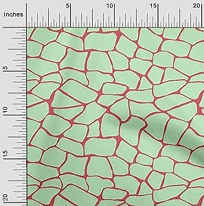 oneOone Cotton Silk Mint Fabric Giraffe Animal Skin Sewing Craft Projects Fabric Prints by Yard 42 Inch Wide