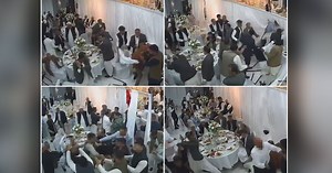 'Wild West' wedding brawl captured on camera as chairs and tables thrown