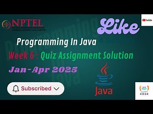 Programming In Java NPTEL Swayam Week 6 Quiz Assignment Solution | Jan-Apr 2025 | ‪@happycoder2005‬