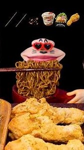 Jjapagetti & Bburinkle Chicken Mukbang 🍜🍗 치즈버거·소떡소떡·치즈볼꼬치까지 #Mukbang #ASMR #이모지먹방 #짜파게티 #뿌링클치킨