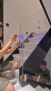 (Ep15) Talented Glass Stair Grill Design!! : Pro Techniques - Assemble and Install Interior Stairs!! #craftsmanship #folkcraftsman #woodworkingskills | Natural Farm Kirirom | Facebook