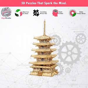 3D Wooden Pagoda Puzzle: DIY Architecture Model Kit (275-piece Assembly Game) - Etsy